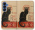 S2739 Chat Noir Black Cat Vintage Hülle Schutzhülle Taschen für Samsung Galaxy S25