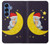 S2849 Cute Sleepy Owl Moon Night Hülle Schutzhülle Taschen für Samsung Galaxy S25