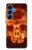 S3881 Fire Skull Hülle Schutzhülle Taschen für Samsung Galaxy S25