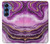 S3896 Purple Marble Gold Streaks Hülle Schutzhülle Taschen für Samsung Galaxy S25