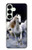 S0246 White Horse Hülle Schutzhülle Taschen für Samsung Galaxy S25 Plus