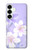 S2361 Purple White Flowers Hülle Schutzhülle Taschen für Samsung Galaxy S25 Plus
