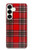S2374 Tartan Red Pattern Hülle Schutzhülle Taschen für Samsung Galaxy S25 Plus