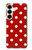 S2951 Red Polka Dots Hülle Schutzhülle Taschen für Samsung Galaxy S25 Plus