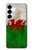 S2976 Wales Football Soccer Flag Hülle Schutzhülle Taschen für Samsung Galaxy S25 Plus
