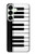 S3078 Black and White Piano Keyboard Hülle Schutzhülle Taschen für Samsung Galaxy S25 Plus