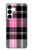 S3091 Pink Plaid Pattern Hülle Schutzhülle Taschen für Samsung Galaxy S25 Plus