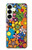 S3281 Colorful Hippie Flowers Pattern Hülle Schutzhülle Taschen für Samsung Galaxy S25 Plus