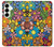 S3281 Colorful Hippie Flowers Pattern Hülle Schutzhülle Taschen für Samsung Galaxy S25 Plus