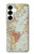 S3418 Vintage World Map Hülle Schutzhülle Taschen für Samsung Galaxy S25 Plus