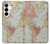 S3418 Vintage World Map Hülle Schutzhülle Taschen für Samsung Galaxy S25 Plus