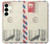 S3551 Vintage Airmail Envelope Art Hülle Schutzhülle Taschen für Samsung Galaxy S25 Plus
