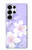 S2361 Purple White Flowers Hülle Schutzhülle Taschen für Samsung Galaxy S25 Ultra