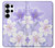 S2361 Purple White Flowers Hülle Schutzhülle Taschen für Samsung Galaxy S25 Ultra
