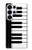 S3078 Black and White Piano Keyboard Hülle Schutzhülle Taschen für Samsung Galaxy S25 Ultra