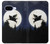 S3289 Flying Pig Full Moon Night Hülle Schutzhülle Taschen für Google Pixel 9a