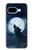 S3693 Grim White Wolf Full Moon Hülle Schutzhülle Taschen für Google Pixel 9a