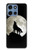 S1981 Wolf Howling at The Moon Hülle Schutzhülle Taschen für Motorola Moto G 5G (2025)