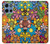 S3281 Colorful Hippie Flowers Pattern Hülle Schutzhülle Taschen für Motorola Moto G 5G (2025)