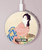 S0889 Japan Art Kimono Kabelloses Ladegerät Pad 15W Typ-C iPhone Android LED Licht Ladestation