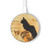 S3229 Vintage Cat Poster Kabelloses Ladegerät Pad 15W Typ-C iPhone Android LED Licht Ladestation