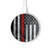 S3687 Firefighter Thin Red Line American Flag Kabelloses Ladegerät Pad 15W Typ-C iPhone Android LED Licht Ladestation
