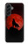 S2955 Wolf Howling Red Moon Hülle Schutzhülle Taschen für Samsung Galaxy A56