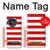 S2364 Red and White Striped Hülle Schutzhülle Taschen für OnePlus 13R