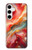 S4012 Red Marble Gold Veins Hülle Schutzhülle Taschen für Samsung Galaxy S24 Plus