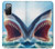 S4004 Oil Color Painting Giant Shark Hülle Schutzhülle Taschen für Samsung Galaxy S20 FE