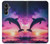 S3980 Dolphin Sunset Milky Way Hülle Schutzhülle Taschen für Samsung Galaxy A05s
