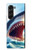 S4004 Oil Color Painting Giant Shark Hülle Schutzhülle Taschen für Samsung Galaxy Z Fold 5