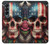 S4015 Skull American Flag Hülle Schutzhülle Taschen für Samsung Galaxy Z Fold 4