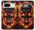S3986 Fire Skull Hülle Schutzhülle Taschen für Google Pixel 8
