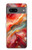 S4012 Red Marble Gold Veins Hülle Schutzhülle Taschen für Google Pixel 7a