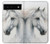 S4025 White Horse Painting Hülle Schutzhülle Taschen für Google Pixel 6
