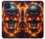 S3986 Fire Skull Hülle Schutzhülle Taschen für Motorola One 5G