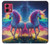 S3977 Colorful Unicorn Hülle Schutzhülle Taschen für Motorola Moto G84