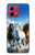 S3996 Horse Running Hülle Schutzhülle Taschen für Motorola Moto G84