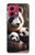 S4008 Panda Family Hülle Schutzhülle Taschen für Motorola Moto G84