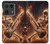 S3984 Fire Skeleton Playing Guitar Hülle Schutzhülle Taschen für Motorola Edge 50 Ultra