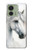 S4025 White Horse Painting Hülle Schutzhülle Taschen für Motorola Edge (2023), Edge 40
