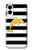 S2882 Black and White Striped Gold Dolphin Hülle Schutzhülle Taschen für Samsung Galaxy S25 Edge
