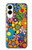 S3281 Colorful Hippie Flowers Pattern Hülle Schutzhülle Taschen für Samsung Galaxy S25 Edge