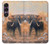 S1292 Dusty Elephant Egrets Hülle Schutzhülle Taschen für Sony Xperia 1 VII