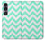 S1723 Mint Chevron Zigzag Hülle Schutzhülle Taschen für Sony Xperia 1 VII