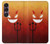 S2454 Red Cute Little Devil Cartoon Hülle Schutzhülle Taschen für Sony Xperia 1 VII