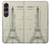 S3474 Eiffel Architectural Drawing Hülle Schutzhülle Taschen für Sony Xperia 1 VII