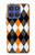 S3421 Black Orange White Argyle Plaid Hülle Schutzhülle Taschen für Motorola Moto G Stylus 5G (2025,2026), Edge 60 Stylus