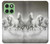S0933 White Horses Hülle Schutzhülle Taschen für Motorola Edge 60